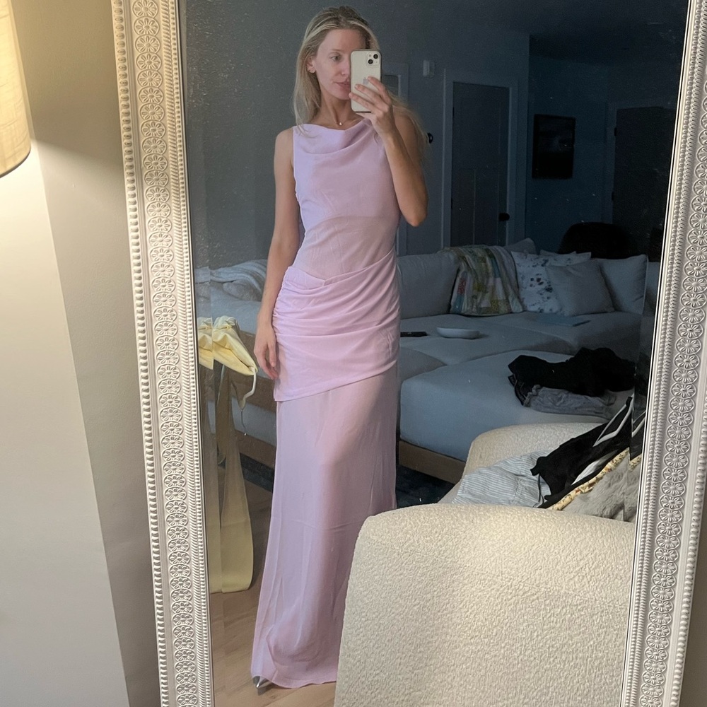 Meshki Lilac Draped Maxi Dress - Picture 6 of 6